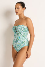 Load image into Gallery viewer, Indienne Ruched U Wire Bandeau One Piece