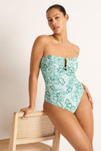 Load image into Gallery viewer, Indienne Ruched U Wire Bandeau One Piece