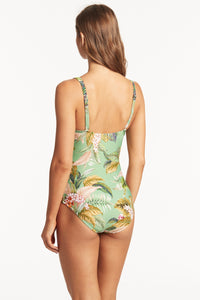 Lost Paradise Cross Front Multifit One Piece - green