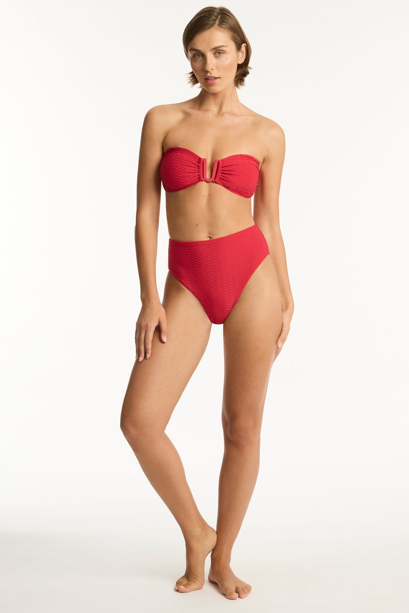 Honeycomb U Bar Bandeau Black