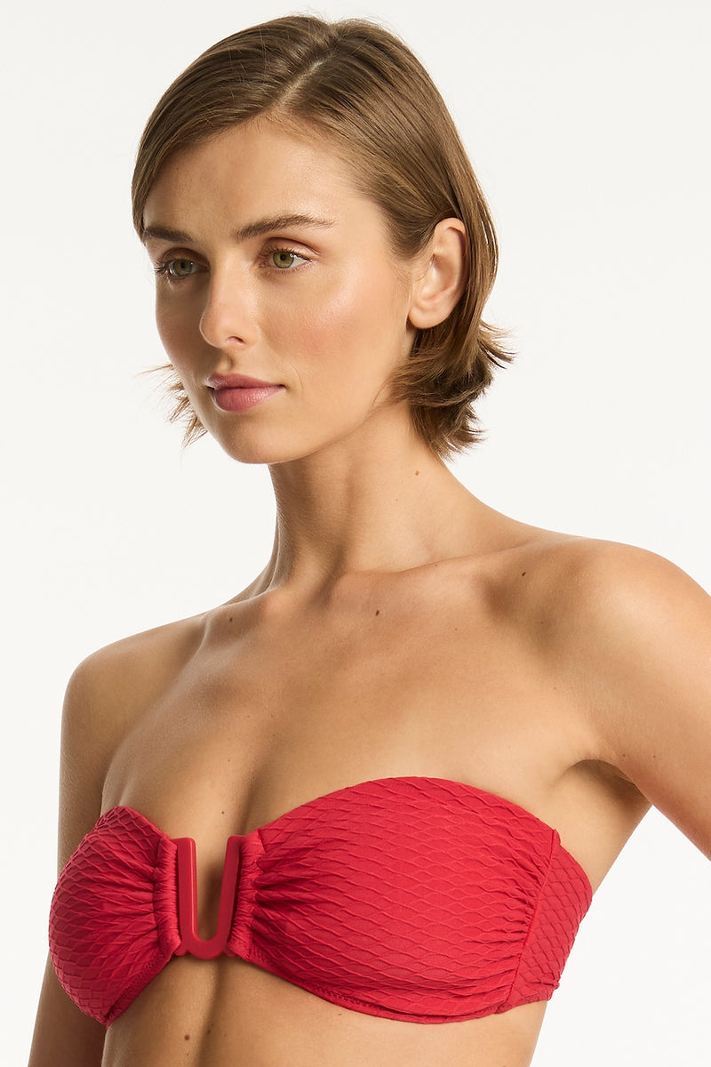 Honeycomb U Bar Bandeau Black