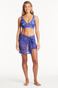 Carnivale'  Short Mesh Wrap Cobalt