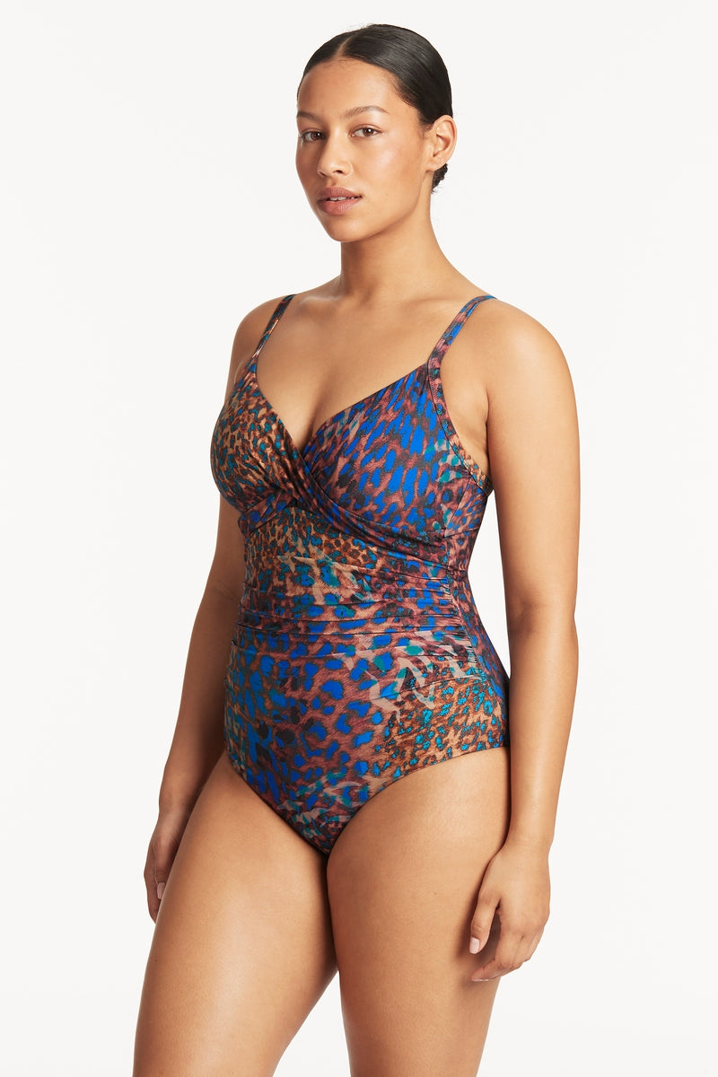 Hunter Twist Front Dd/E Cup One Piece Blue
