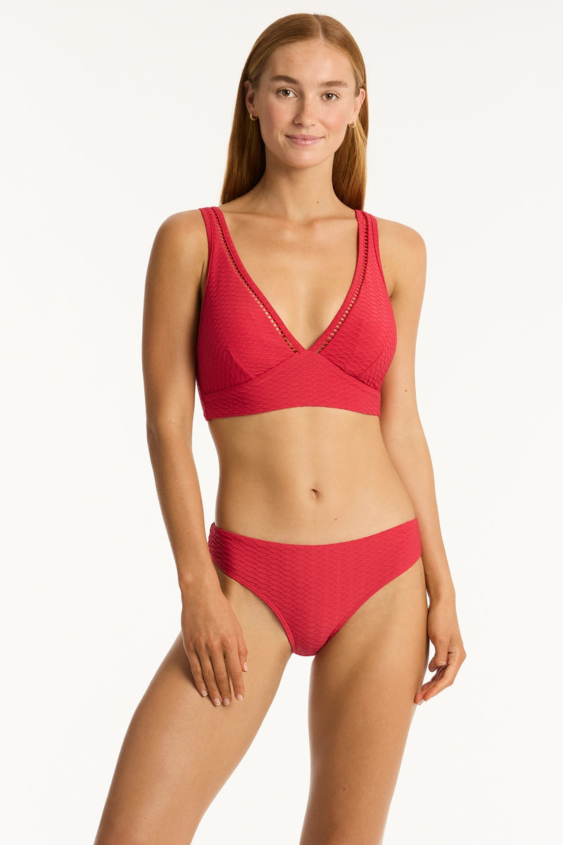 Honeycomb Regular Bikini Pant Black