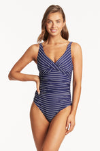 Load image into Gallery viewer, Shoreline Cross Front Multifit One Piece - Navy