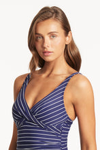 Load image into Gallery viewer, Shoreline Cross Front Multifit One Piece - Navy