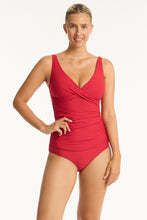 Load image into Gallery viewer, Honeycomb Cross Front Multifit Singlet Top Red