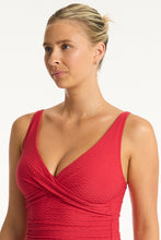 Load image into Gallery viewer, Honeycomb Cross Front Multifit Singlet Top Red