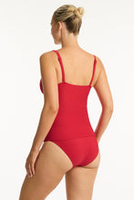 Load image into Gallery viewer, Honeycomb Cross Front Multifit Singlet Top Red