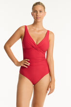 Load image into Gallery viewer, Honeycomb Cross Front Multifit One Piece Red