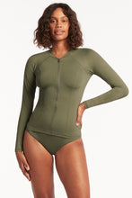 Load image into Gallery viewer, Long Sleeve Rash Vest - Full Zipper - Khaki