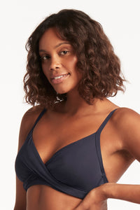 SEA LEVEL Eco Essentials Twist Front DD/E Bra Night Sky