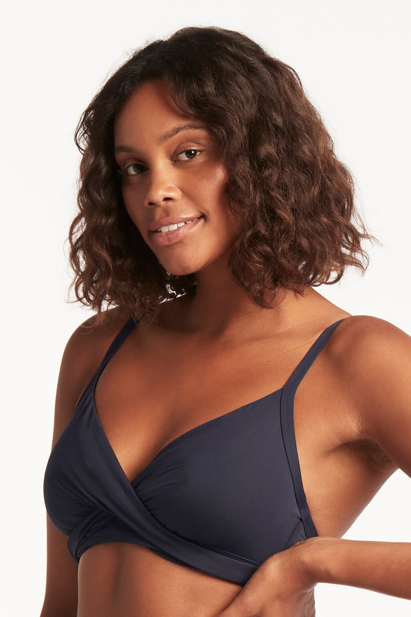 SEA LEVEL Eco Essentials Twist Front DD/E Bra Night Sky