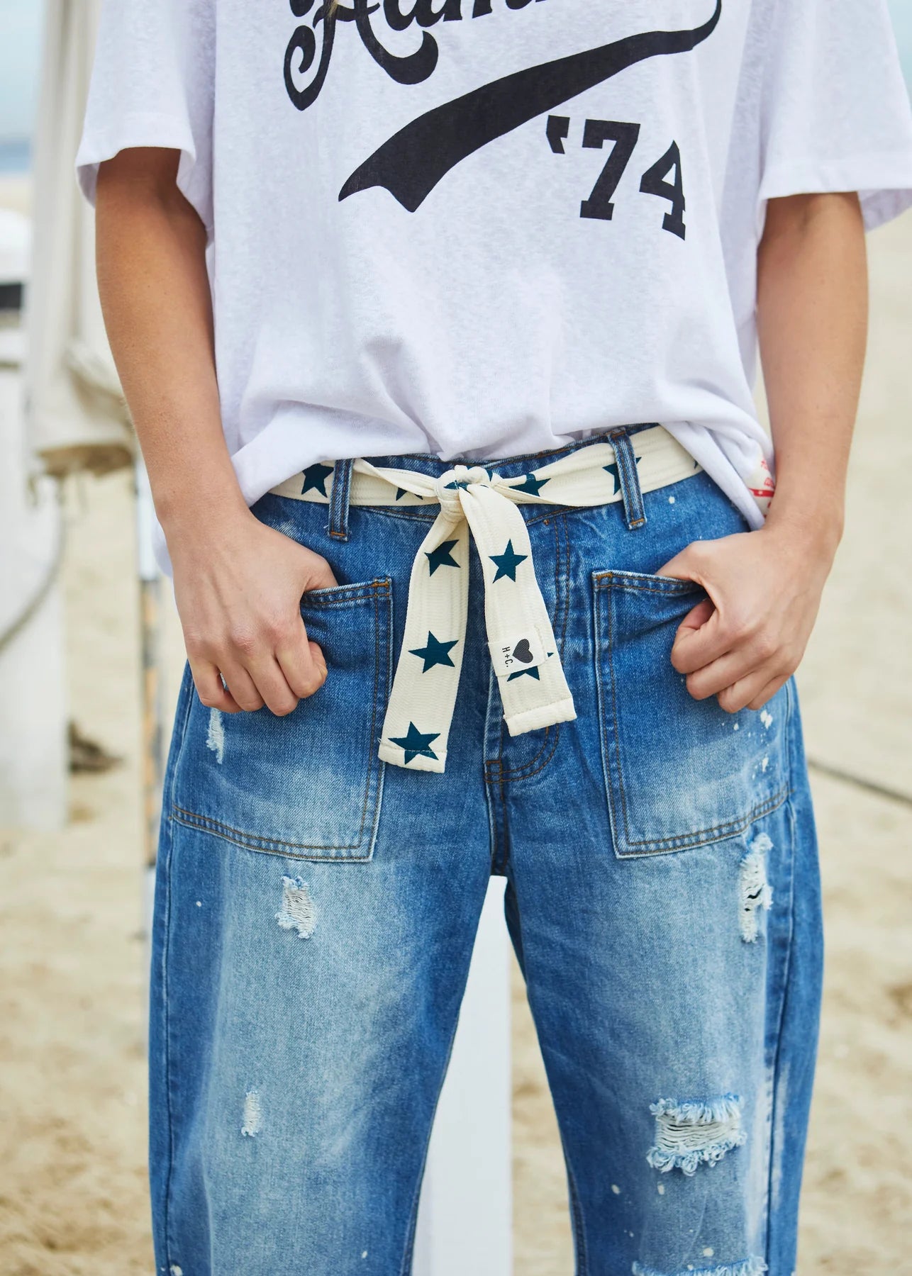 Star Tie Belt Navy