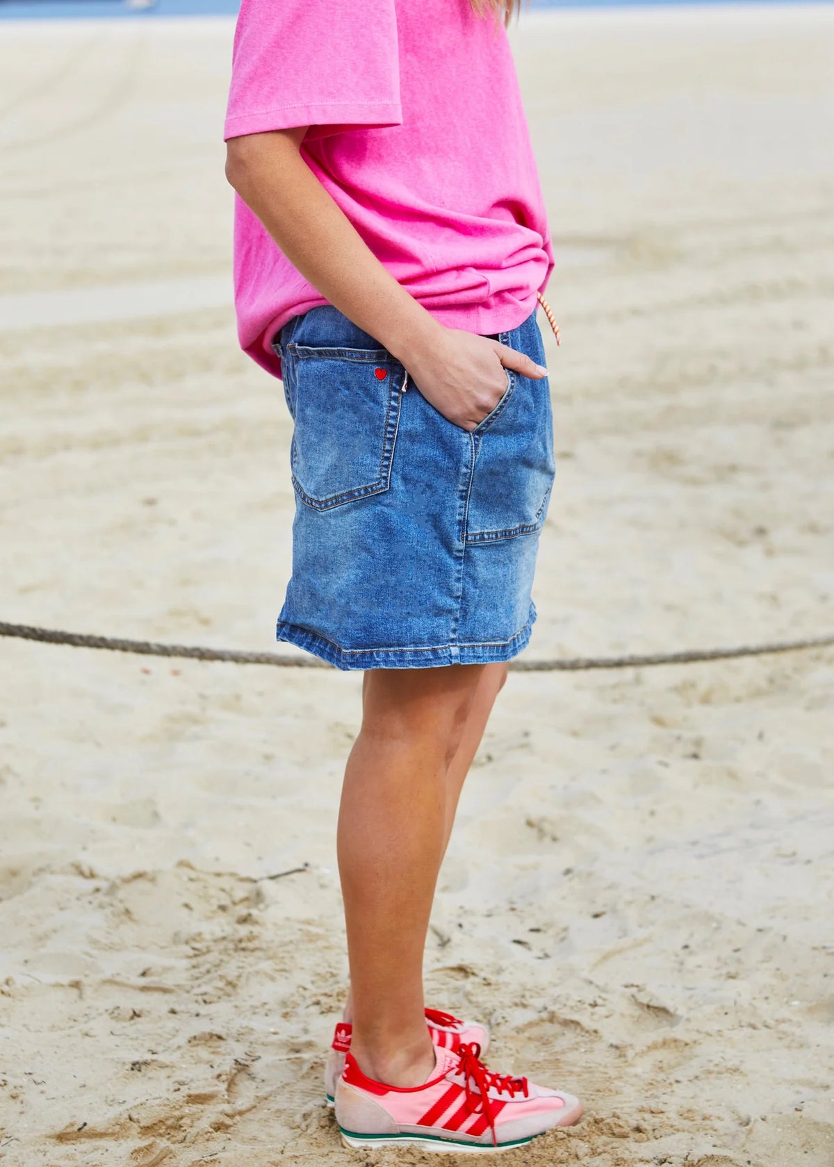 Stretch Denim Skirt Stonewash