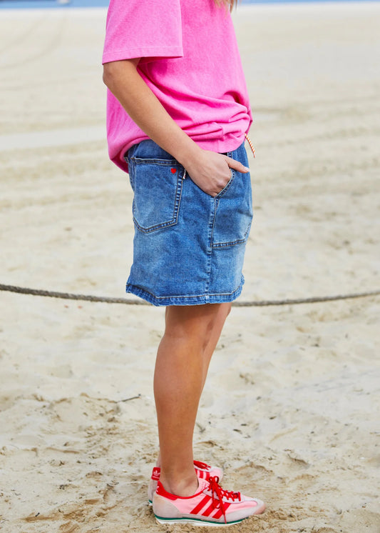 Stretch Denim Skirt Stonewash