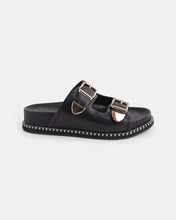 Load image into Gallery viewer, Suki Leather Slide Black