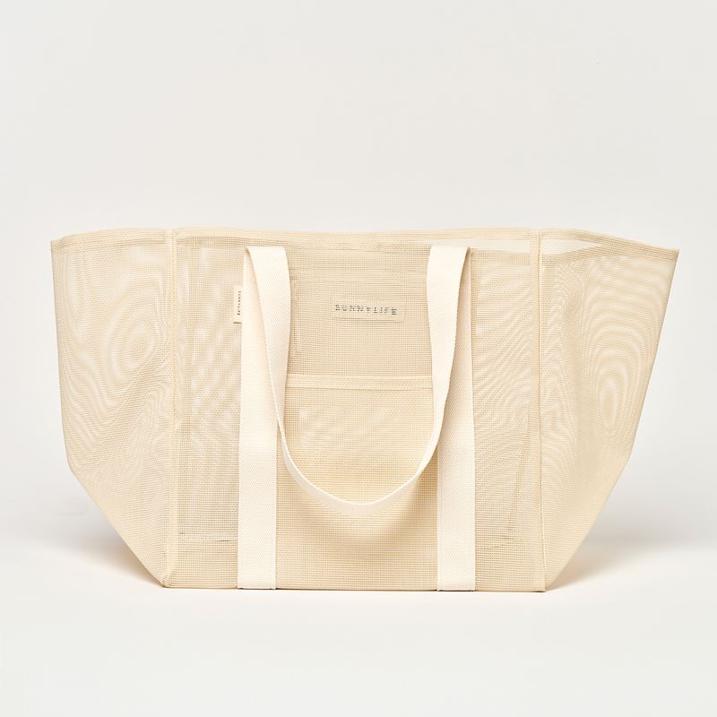 Mesh Beach Bag Oyster Cream
