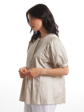 Load image into Gallery viewer, Elbow Pintuck Shirt Stone