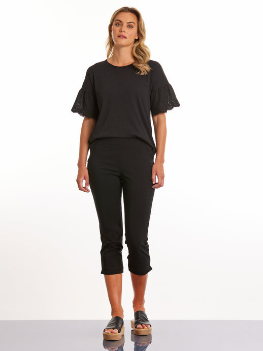 Cropped Bengaline Pant Black