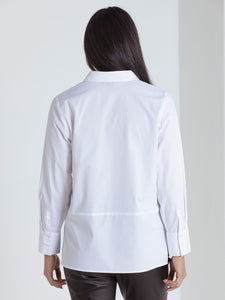 Long Sleeve Button Through Shirt White