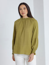 Load image into Gallery viewer, Gathered Front Top Olive Green