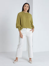 Load image into Gallery viewer, Gathered Front Top Olive Green
