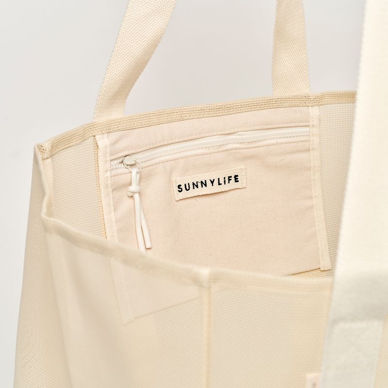 Mesh Beach Bag Oyster Cream