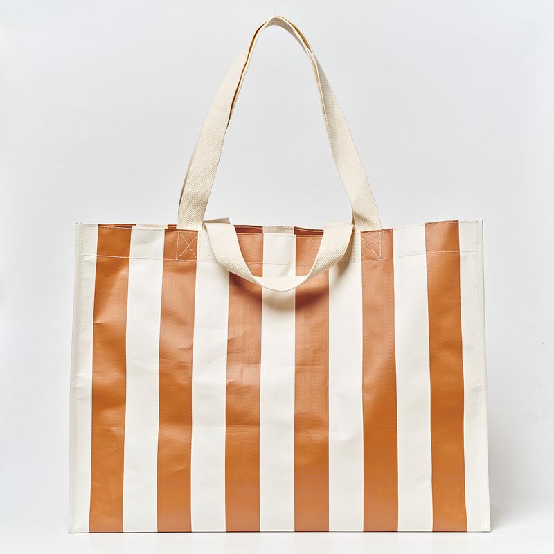 Carryall Beach Bag Tierra Clay Bold Stripe