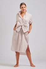 Load image into Gallery viewer, The Annie Short Sleeve Shirt Dress - Stone/White