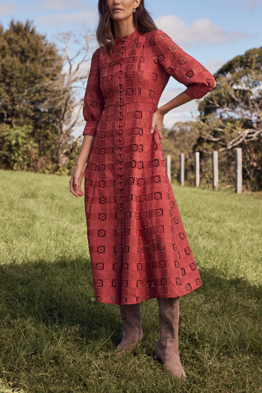 beguile dress - clay