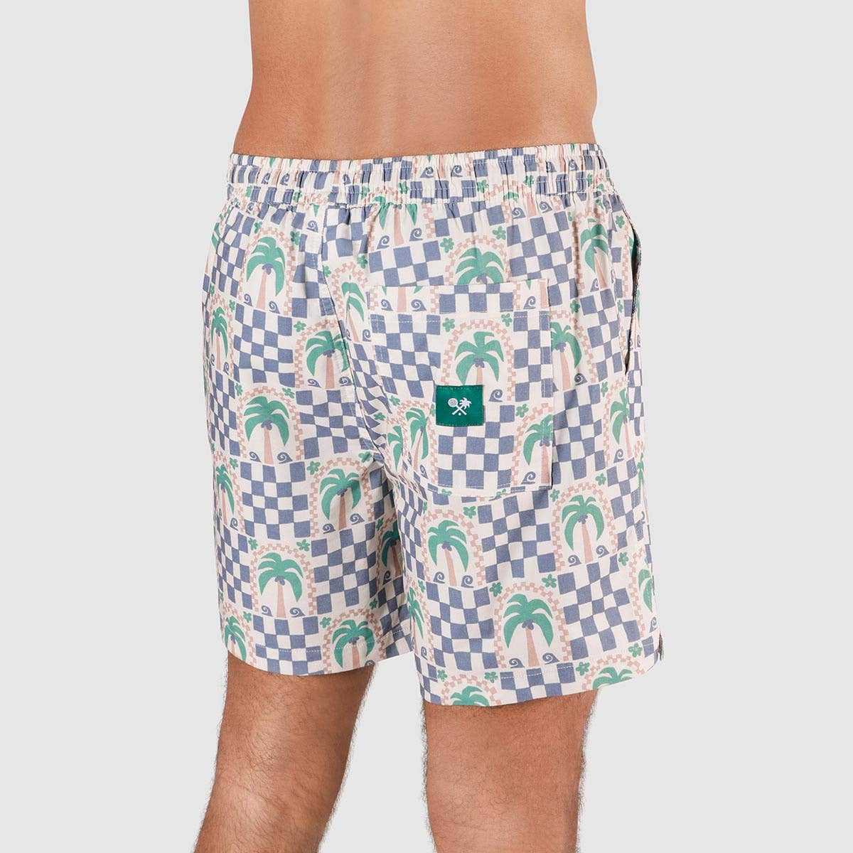 Palm Check Party Everyday Shorts in White