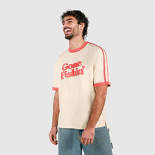 Load image into Gallery viewer, Gone Fishin Boxy Ringer Tee in Off White