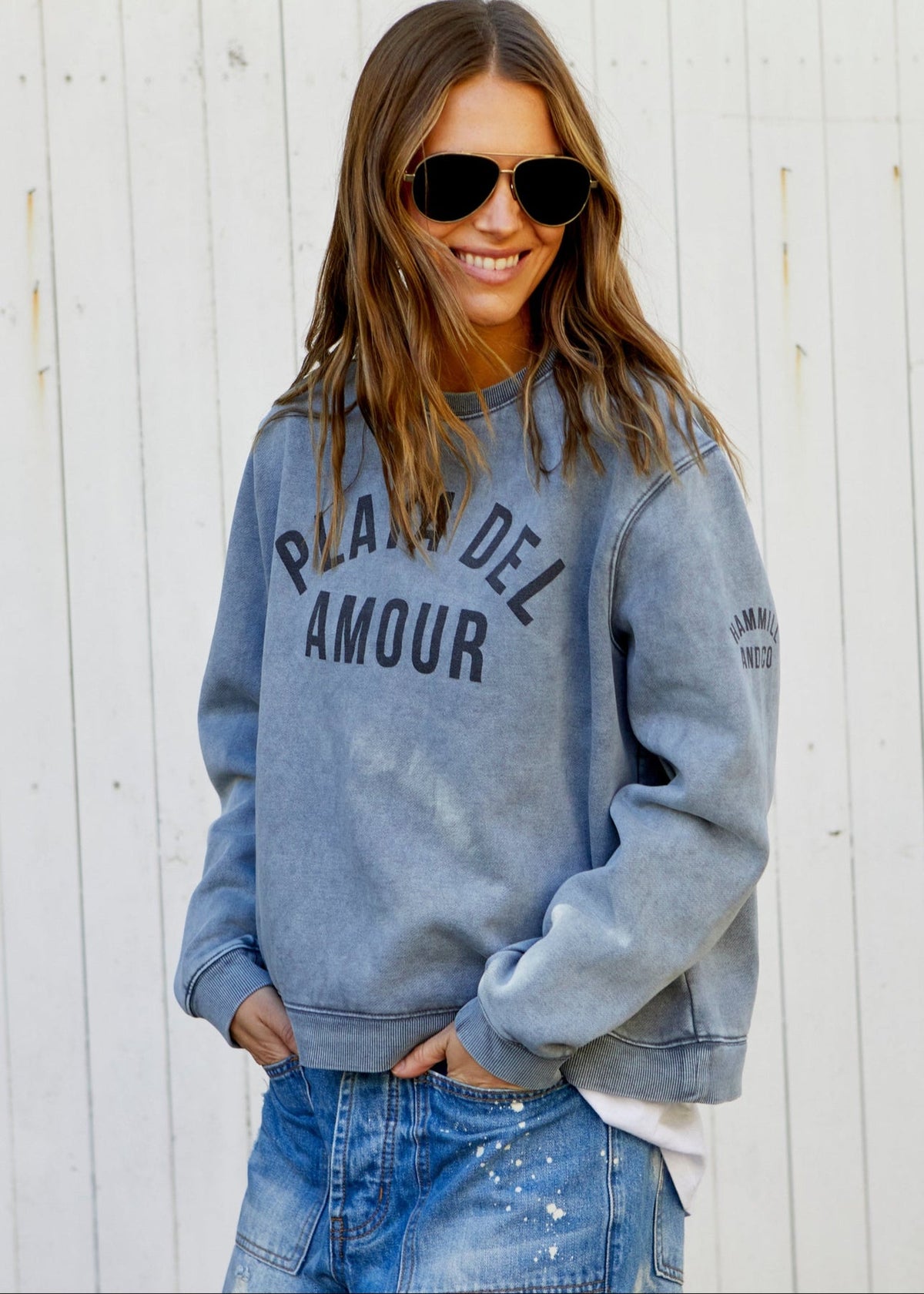 Faded Grey Playa Del Amour Sweat