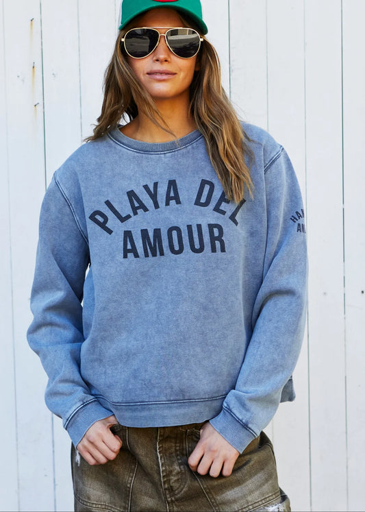 Faded Grey Playa Del Amour Sweat
