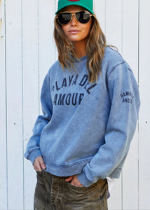 Faded Grey Playa Del Amour Sweat