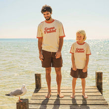 Load image into Gallery viewer, Gone Fishin Boxy Ringer Tee in Off White