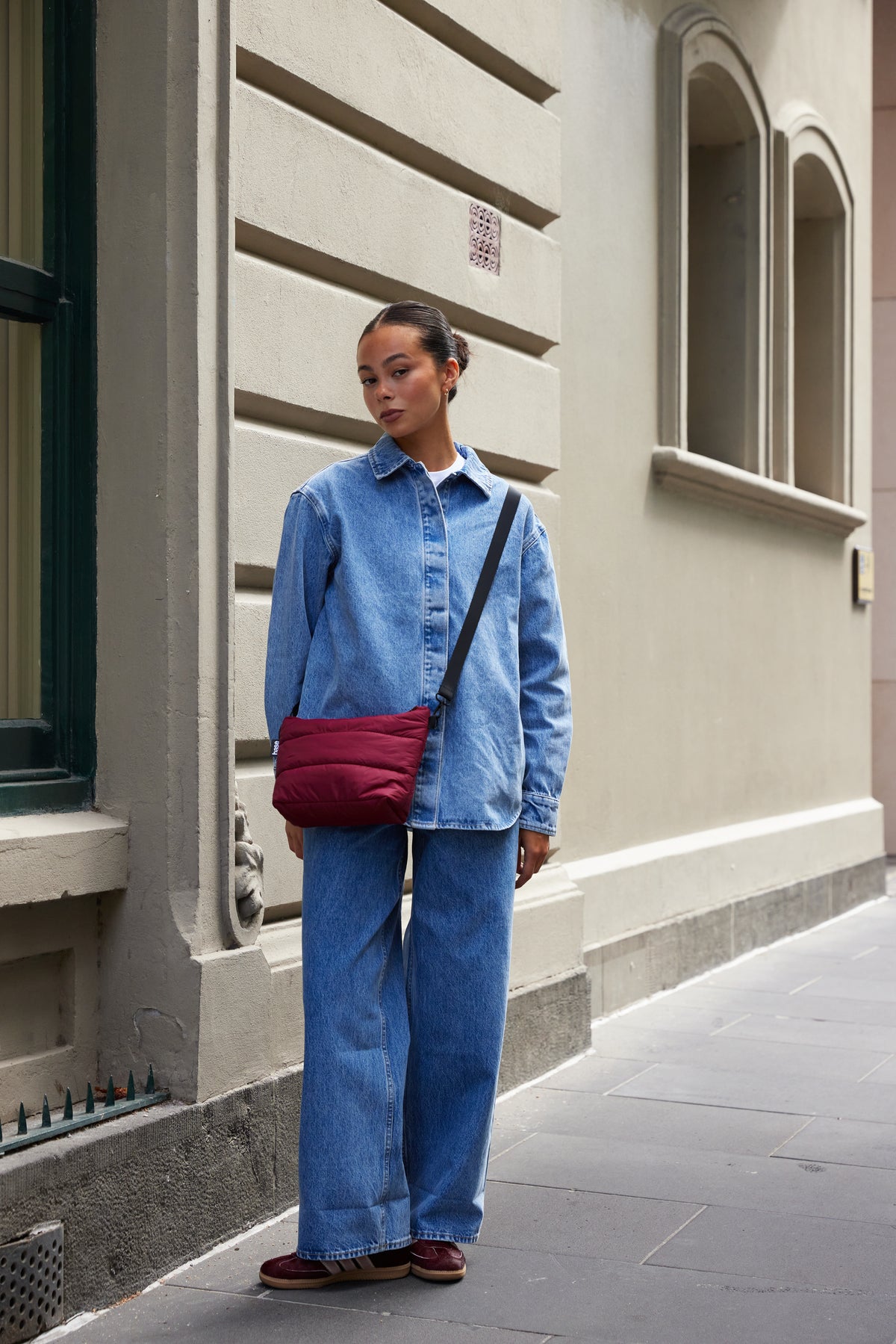 stash base crossbody (cloud) - burgundy
