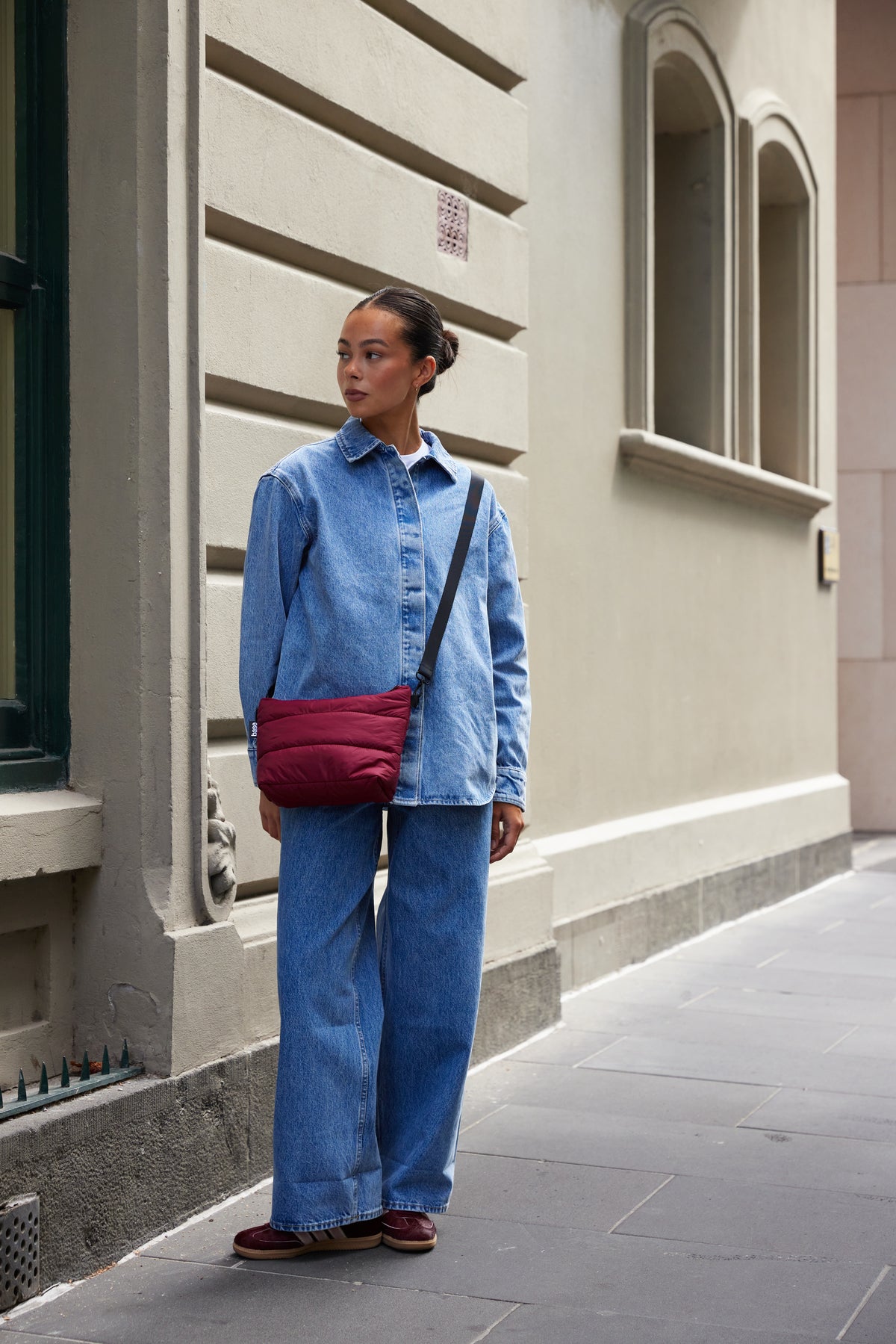 stash base crossbody (cloud) - burgundy