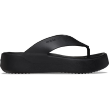 Load image into Gallery viewer, Black sandal with 'Crocs' branding on a white background