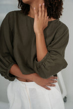 Load image into Gallery viewer, Demi Linen Top Khaki