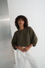 Load image into Gallery viewer, Demi Linen Top Khaki