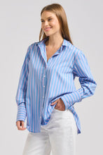 Load image into Gallery viewer, The Elodie Girlfriend Shirt - Blue Pink Stripe