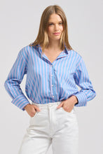 Load image into Gallery viewer, The Elodie Girlfriend Shirt - Blue Pink Stripe