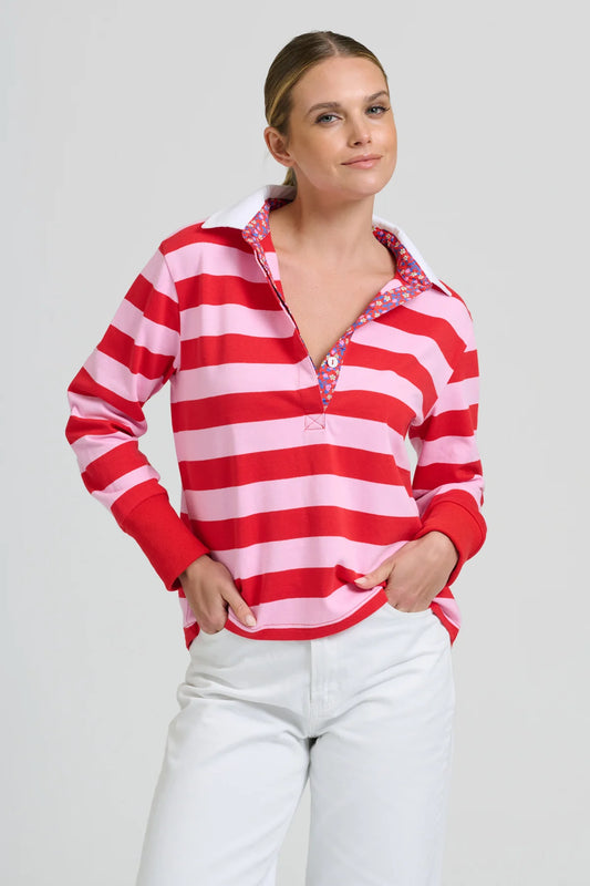 Rugby Sweatshirt - Lolly Pink/Red