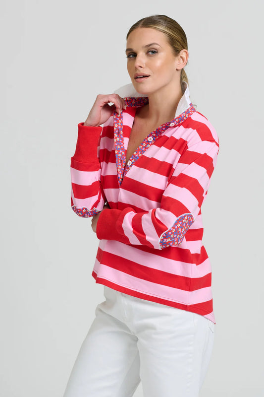 Rugby Sweatshirt - Lolly Pink/Red