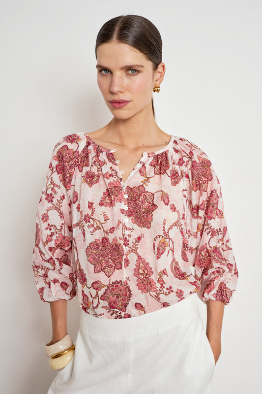 vow top - rose paisley