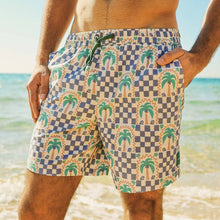 Load image into Gallery viewer, Palm Check Party Everyday Shorts in White