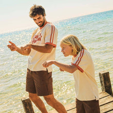 Load image into Gallery viewer, Gone Fishin Boxy Ringer Tee in Off White