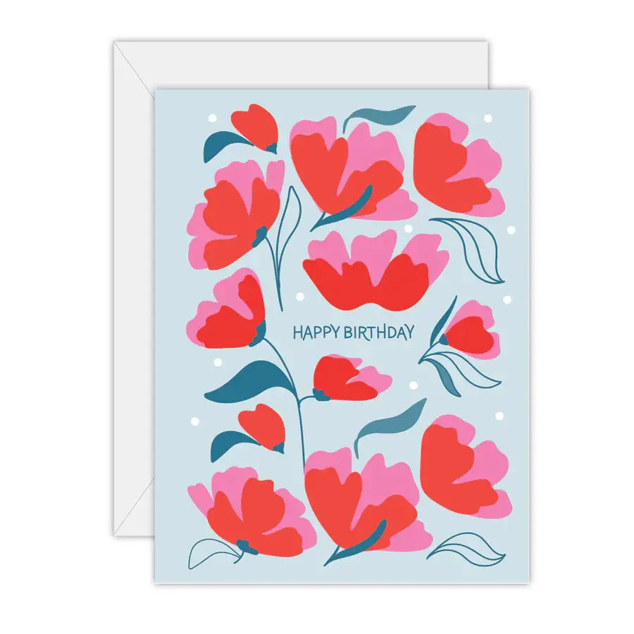 Happy Birthday - Floral - Square